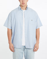 Vintage, 90s, Polo, Ralph, Lauren, Short, Sleeve, Button, Up, Shirt, The Real Deal, size double extra large, colour Blue, newtown, sydney, australia, thrift store, opshop, preloved, secondhand, sustainable, retro, antique, 70s, 80s, 90s, 2000s, 00s, fashion, clothing, streetwear, trendy, garment, style, boutique, store, shop, archive, sale, cheap, best, top, Shirts