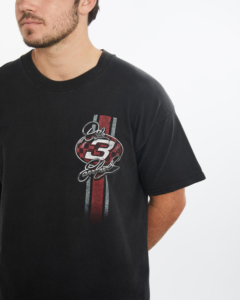 Vintage, Dale, Earnhardt, NASCAR, Racing, Tee, The Real Deal, size large, colour Black, newtown, sydney, australia, thrift store, opshop, preloved, secondhand, sustainable, retro, antique, 70s, 80s, 90s, 2000s, 00s, fashion, clothing, streetwear, trendy, garment, style, boutique, store, shop, archive, sale, cheap, best, top, T-Shirts