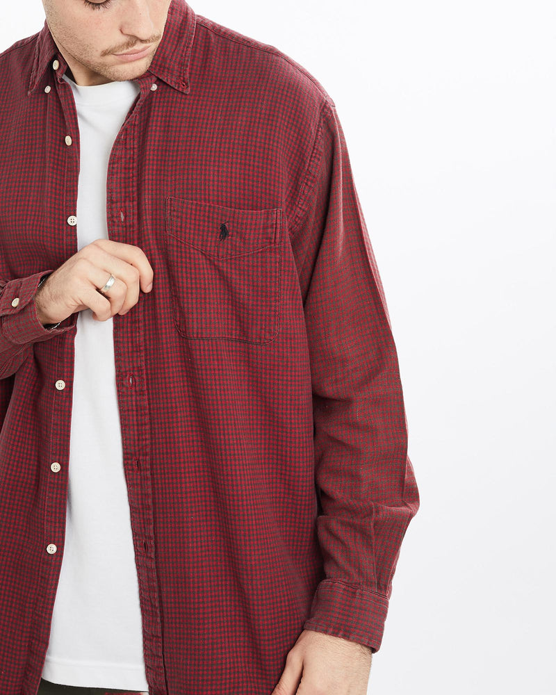 Vintage, 90s, Polo, Ralph, Lauren, Button, Up, Shirt, The Real Deal, size extra large, colour Burgundy, newtown, sydney, australia, thrift store, opshop, preloved, secondhand, sustainable, retro, antique, 70s, 80s, 90s, 2000s, 00s, fashion, clothing, streetwear, trendy, garment, style, boutique, store, shop, archive, sale, cheap, best, top, Shirts