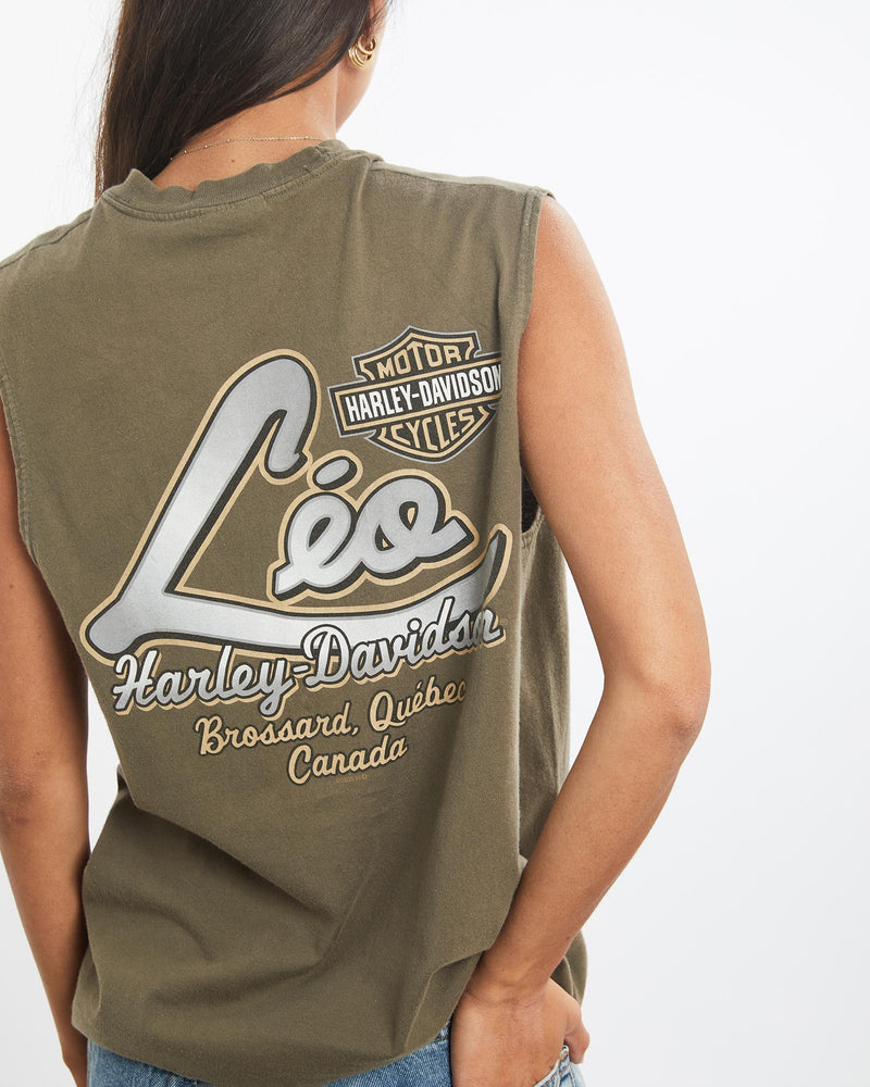 Vintage, Harley, Davidson, Tank, The Real Deal, size small, colour Green, newtown, sydney, australia, thrift store, opshop, preloved, secondhand, sustainable, retro, antique, 70s, 80s, 90s, 2000s, 00s, fashion, clothing, streetwear, trendy, garment, style, boutique, store, shop, archive, sale, cheap, best, top, T-Shirts