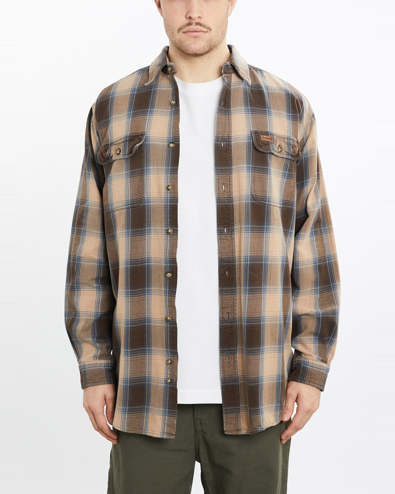 Vintage, Carhartt, Flannelette, Button, Up, Shirt, The Real Deal, size extra large, colour Beige, newtown, sydney, australia, thrift store, opshop, preloved, secondhand, sustainable, retro, antique, 70s, 80s, 90s, 2000s, 00s, fashion, clothing, streetwear, trendy, garment, style, boutique, store, shop, archive, sale, cheap, best, top, Shirts