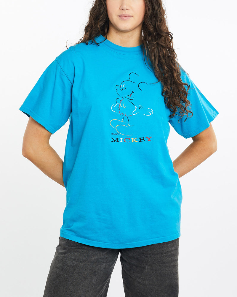 Vintage, 90s, Disney, Mickey, Mouse, Tee, The Real Deal, size medium, colour Blue, newtown, sydney, australia, thrift store, opshop, preloved, secondhand, sustainable, retro, antique, 70s, 80s, 90s, 2000s, 00s, fashion, clothing, streetwear, trendy, garment, style, boutique, store, shop, archive, sale, cheap, best, top, T-Shirts