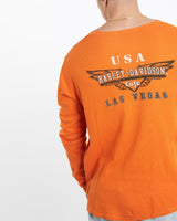 Vintage, Harley, Davidson, Long, Sleeve, Thermal, Tee, The Real Deal, size double extra large, colour Orange, newtown, sydney, australia, thrift store, opshop, preloved, secondhand, sustainable, retro, antique, 70s, 80s, 90s, 2000s, 00s, fashion, clothing, streetwear, trendy, garment, style, boutique, store, shop, archive, sale, cheap, best, top, T-Shirts