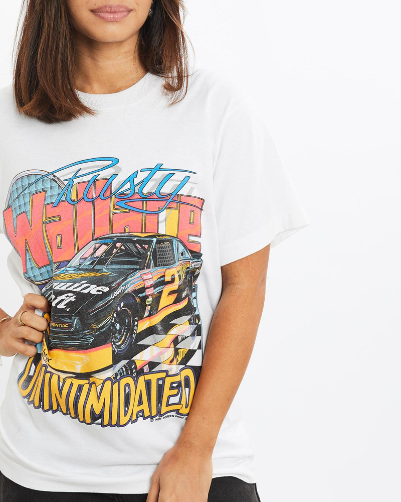 Vintage, 1992, Rusty, Wallace, Racing, Tee, The Real Deal, size extra small, colour Black, newtown, sydney, australia, thrift store, opshop, preloved, secondhand, sustainable, retro, antique, 70s, 80s, 90s, 2000s, 00s, fashion, clothing, streetwear, trendy, garment, style, boutique, store, shop, archive, sale, cheap, best, top, T-Shirts