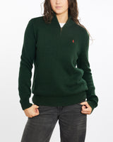 Vintage, 90s, Polo, Ralph, Lauren, Quarter, Zip, Knitted, Sweater, The Real Deal, size medium, colour Green, newtown, sydney, australia, thrift store, opshop, preloved, secondhand, sustainable, retro, antique, 70s, 80s, 90s, 2000s, 00s, fashion, clothing, streetwear, trendy, garment, style, boutique, store, shop, archive, sale, cheap, best, top, Sweats and hoodies