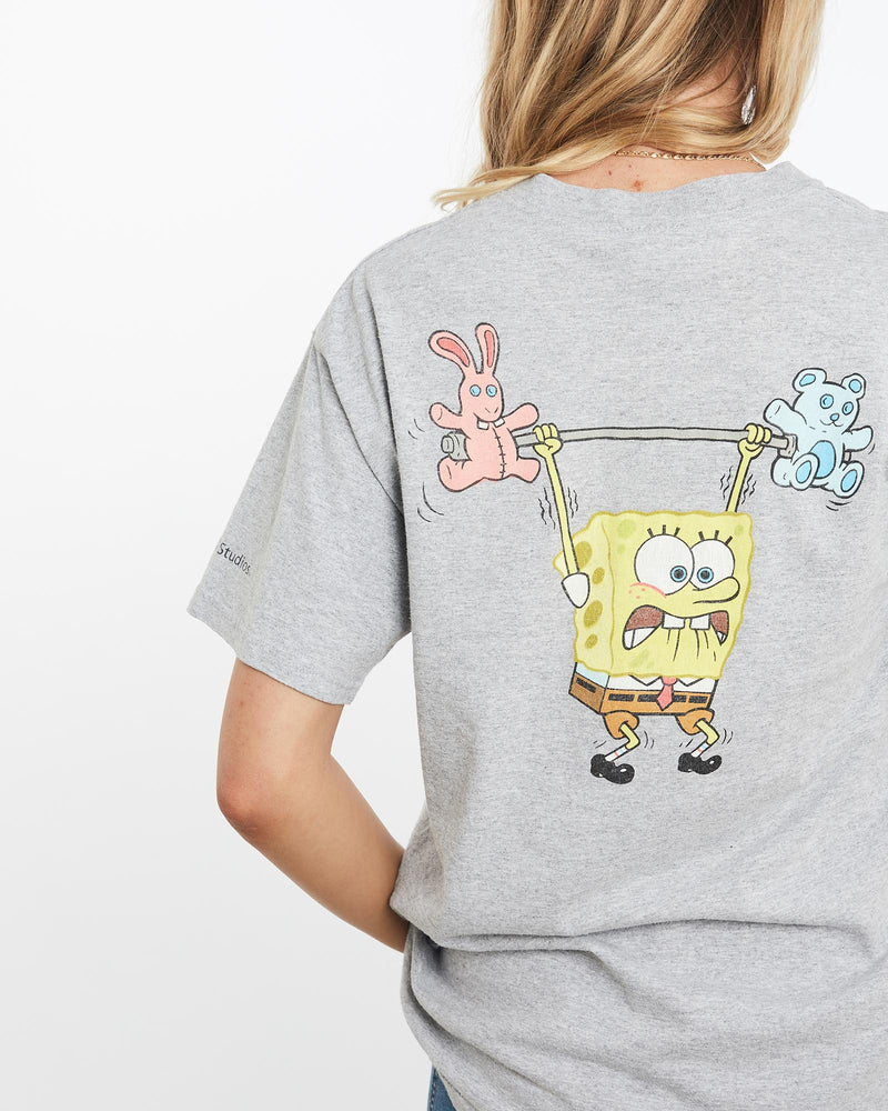 Vintage, SpongeBob, SquarePants, Cartoon, Tee, The Real Deal, size medium, colour Grey, newtown, sydney, australia, thrift store, opshop, preloved, secondhand, sustainable, retro, antique, 70s, 80s, 90s, 2000s, 00s, fashion, clothing, streetwear, trendy, garment, style, boutique, store, shop, archive, sale, cheap, best, top, T-Shirts
