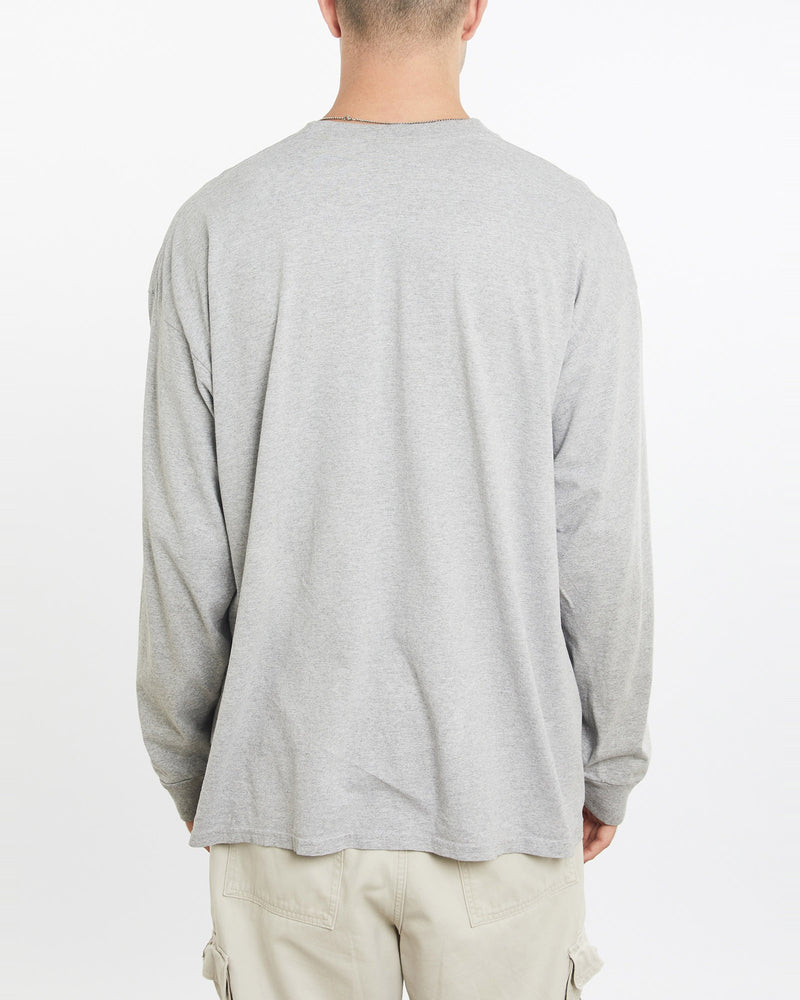 Vintage, Nike, Long, Sleeve, Tee, The Real Deal, size double extra large, colour Grey, newtown, sydney, australia, thrift store, opshop, preloved, secondhand, sustainable, retro, antique, 70s, 80s, 90s, 2000s, 00s, fashion, clothing, streetwear, trendy, garment, style, boutique, store, shop, archive, sale, cheap, best, top, T-Shirts