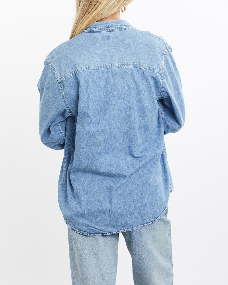 Vintage, Lee, Denim, Button, Up, Shirt, The Real Deal, size extra small, colour Blue, newtown, sydney, australia, thrift store, opshop, preloved, secondhand, sustainable, retro, antique, 70s, 80s, 90s, 2000s, 00s, fashion, clothing, streetwear, trendy, garment, style, boutique, store, shop, archive, sale, cheap, best, top, Shirts
