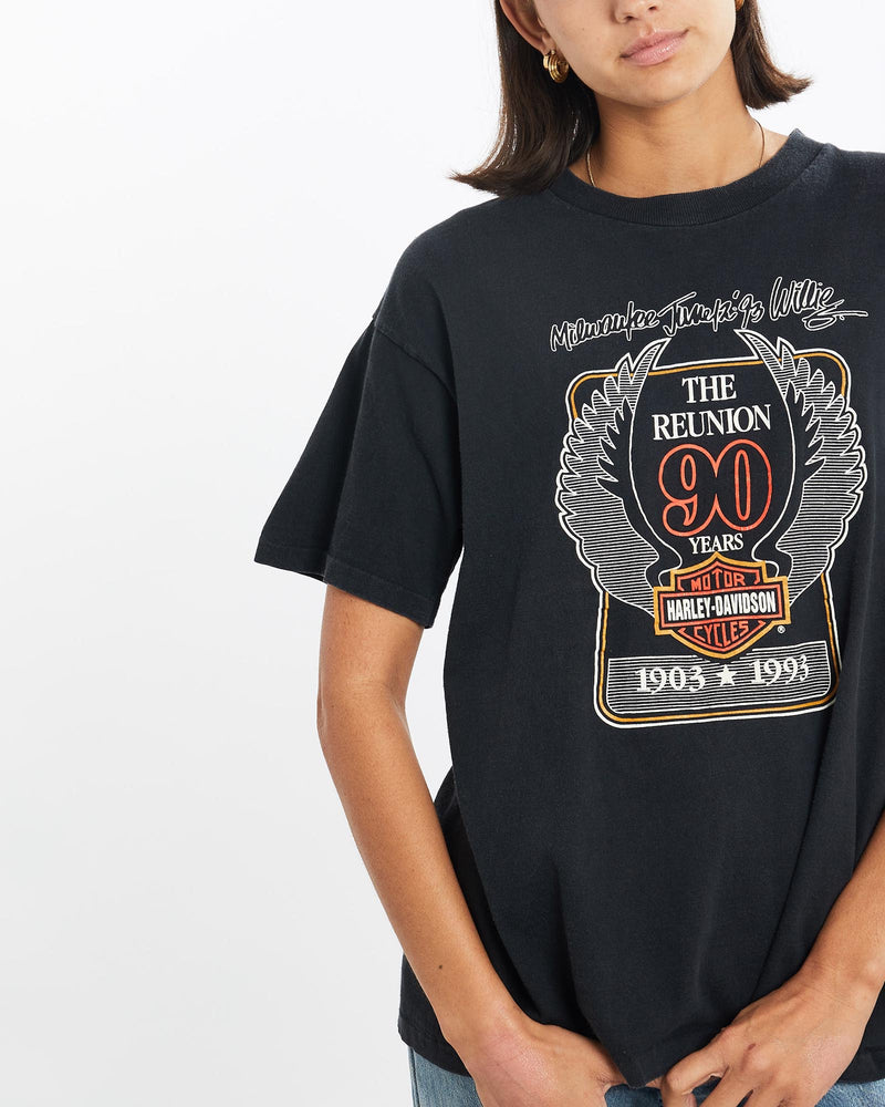 Vintage, 1993, Harley, Davidson, Tee, The Real Deal, size small, colour Black, newtown, sydney, australia, thrift store, opshop, preloved, secondhand, sustainable, retro, antique, 70s, 80s, 90s, 2000s, 00s, fashion, clothing, streetwear, trendy, garment, style, boutique, store, shop, archive, sale, cheap, best, top, T-Shirts