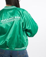Vintage, 90s, Million, Air, Satin, Bomber, Jacket, The Real Deal, size medium, colour Green, newtown, sydney, australia, thrift store, opshop, preloved, secondhand, sustainable, retro, antique, 70s, 80s, 90s, 2000s, 00s, fashion, clothing, streetwear, trendy, garment, style, boutique, store, shop, archive, sale, cheap, best, top, Jackets