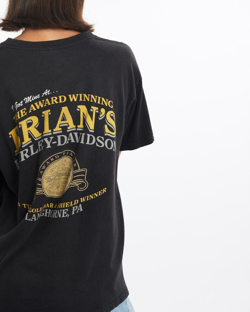 Vintage, Harley, Davidson, Tee, The Real Deal, size small, colour Black, newtown, sydney, australia, thrift store, opshop, preloved, secondhand, sustainable, retro, antique, 70s, 80s, 90s, 2000s, 00s, fashion, clothing, streetwear, trendy, garment, style, boutique, store, shop, archive, sale, cheap, best, top, T-Shirts