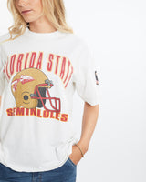 Vintage, 90s, NCAA, Florida, State, Seminoles, Tee, The Real Deal, size medium, colour White, newtown, sydney, australia, thrift store, opshop, preloved, secondhand, sustainable, retro, antique, 70s, 80s, 90s, 2000s, 00s, fashion, clothing, streetwear, trendy, garment, style, boutique, store, shop, archive, sale, cheap, best, top, T-Shirts