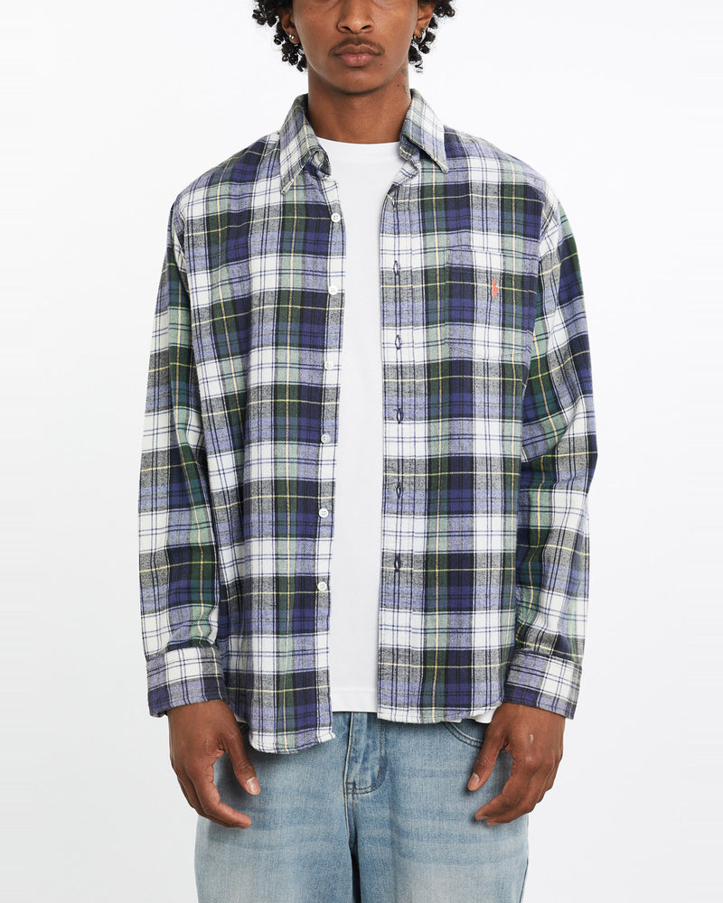 Vintage, 90s, Polo, Ralph, Lauren, Flannelette, Button, Up, Shirt, The Real Deal, size large, colour Multicolour, newtown, sydney, australia, thrift store, opshop, preloved, secondhand, sustainable, retro, antique, 70s, 80s, 90s, 2000s, 00s, fashion, clothing, streetwear, trendy, garment, style, boutique, store, shop, archive, sale, cheap, best, top, Shirts