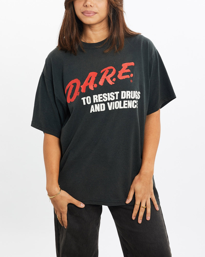 Vintage, 90s, D.A.R.E, Tee, The Real Deal, size extra small, colour Green, newtown, sydney, australia, thrift store, opshop, preloved, secondhand, sustainable, retro, antique, 70s, 80s, 90s, 2000s, 00s, fashion, clothing, streetwear, trendy, garment, style, boutique, store, shop, archive, sale, cheap, best, top, T-Shirts