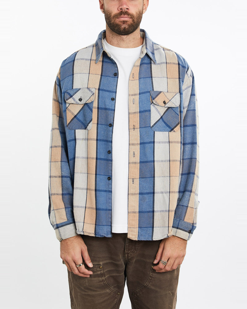 Vintage, 90s, Five, Brother, Flannelette, Button, Up, Shirt, The Real Deal, size extra large, colour Multicolour, newtown, sydney, australia, thrift store, opshop, preloved, secondhand, sustainable, retro, antique, 70s, 80s, 90s, 2000s, 00s, fashion, clothing, streetwear, trendy, garment, style, boutique, store, shop, archive, sale, cheap, best, top, Shirts