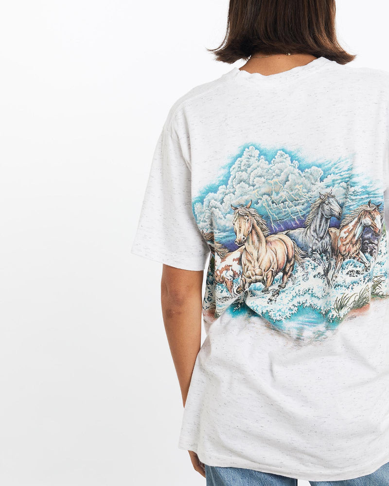 Vintage, 90s, Dallas, Texas, Horse, Wildlife, Tee, The Real Deal, size small, colour Grey, newtown, sydney, australia, thrift store, opshop, preloved, secondhand, sustainable, retro, antique, 70s, 80s, 90s, 2000s, 00s, fashion, clothing, streetwear, trendy, garment, style, boutique, store, shop, archive, sale, cheap, best, top, T-Shirts