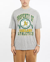 Vintage, 1990, MLB, Oakland, Athletics, Tee, The Real Deal, size extra large, colour Grey, newtown, sydney, australia, thrift store, opshop, preloved, secondhand, sustainable, retro, antique, 70s, 80s, 90s, 2000s, 00s, fashion, clothing, streetwear, trendy, garment, style, boutique, store, shop, archive, sale, cheap, best, top, T-Shirts
