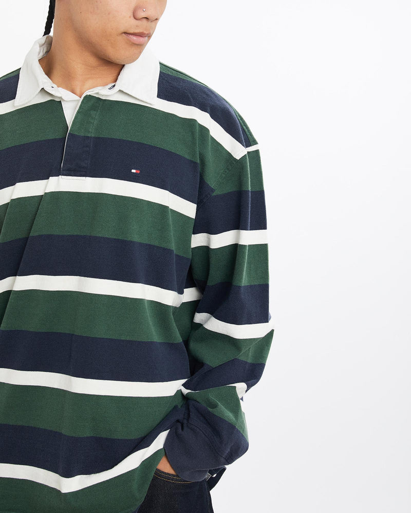 Vintage, Tommy, Hilfiger, Rugby, Shirt, The Real Deal, size extra large, colour Multicolour, newtown, sydney, australia, thrift store, opshop, preloved, secondhand, sustainable, retro, antique, 70s, 80s, 90s, 2000s, 00s, fashion, clothing, streetwear, trendy, garment, style, boutique, store, shop, archive, sale, cheap, best, top, Shirts