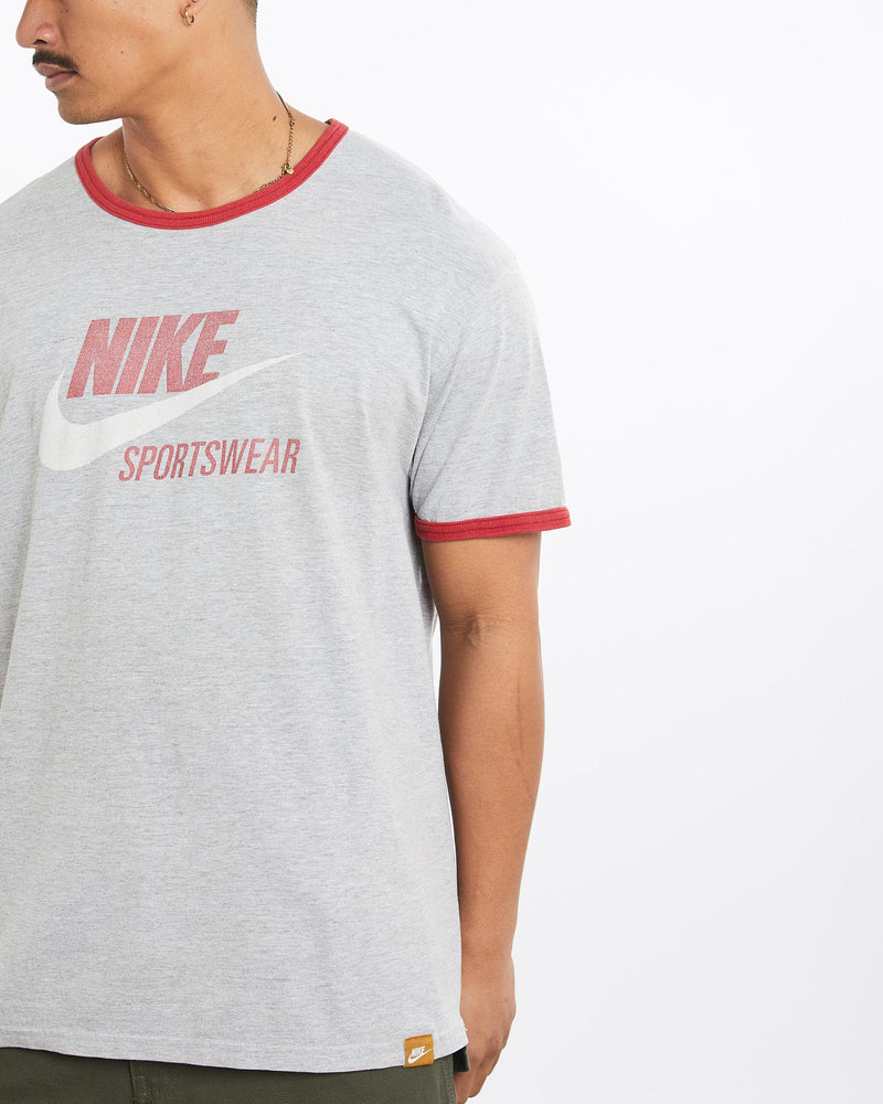 Vintage, Nike, Tee, The Real Deal, size large, colour Grey, newtown, sydney, australia, thrift store, opshop, preloved, secondhand, sustainable, retro, antique, 70s, 80s, 90s, 2000s, 00s, fashion, clothing, streetwear, trendy, garment, style, boutique, store, shop, archive, sale, cheap, best, top, T-Shirts