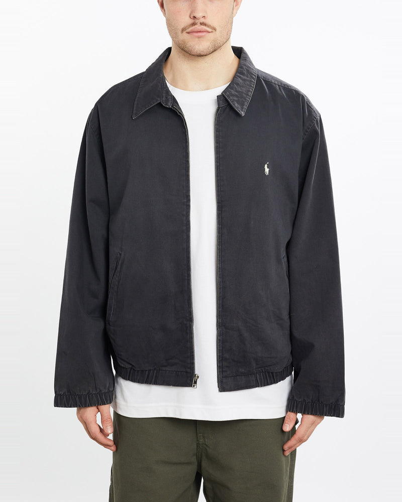 Vintage, 90s, Polo, Ralph, Lauren, Harrington, Jacket, The Real Deal, size extra large, colour Black, newtown, sydney, australia, thrift store, opshop, preloved, secondhand, sustainable, retro, antique, 70s, 80s, 90s, 2000s, 00s, fashion, clothing, streetwear, trendy, garment, style, boutique, store, shop, archive, sale, cheap, best, top, Jackets