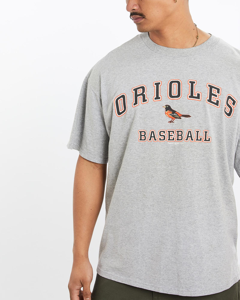 Vintage, MLB, Baltimore, Orioles, Tee, The Real Deal, size large, colour Grey, newtown, sydney, australia, thrift store, opshop, preloved, secondhand, sustainable, retro, antique, 70s, 80s, 90s, 2000s, 00s, fashion, clothing, streetwear, trendy, garment, style, boutique, store, shop, archive, sale, cheap, best, top, T-Shirts