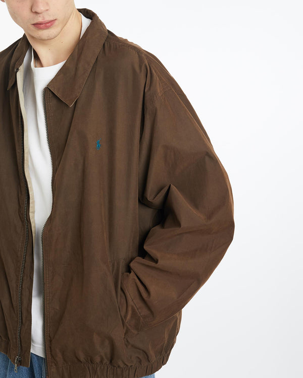 Vintage, 90s, Polo, Ralph, Lauren, Harrington, Jacket, The Real Deal, size extra large, colour Brown, newtown, sydney, australia, thrift store, opshop, preloved, secondhand, sustainable, retro, antique, 70s, 80s, 90s, 2000s, 00s, fashion, clothing, streetwear, trendy, garment, style, boutique, store, shop, archive, sale, cheap, best, top, Jackets