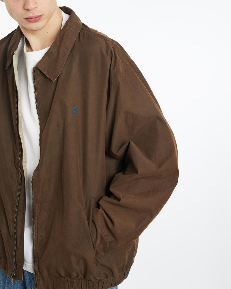 Vintage, 90s, Polo, Ralph, Lauren, Harrington, Jacket, The Real Deal, size extra large, colour Brown, newtown, sydney, australia, thrift store, opshop, preloved, secondhand, sustainable, retro, antique, 70s, 80s, 90s, 2000s, 00s, fashion, clothing, streetwear, trendy, garment, style, boutique, store, shop, archive, sale, cheap, best, top, Jackets