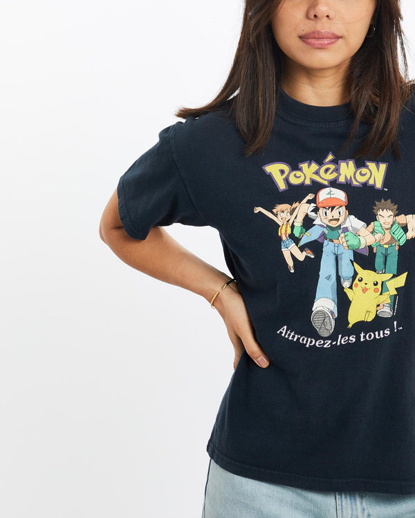 Vintage, Pokémon, Cartoon, Tee, The Real Deal, size double extra small, colour Navy, newtown, sydney, australia, thrift store, opshop, preloved, secondhand, sustainable, retro, antique, 70s, 80s, 90s, 2000s, 00s, fashion, clothing, streetwear, trendy, garment, style, boutique, store, shop, archive, sale, cheap, best, top, T-Shirts