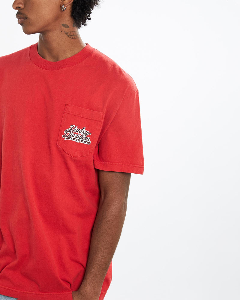 Vintage, Harley, Davidson, Tee, The Real Deal, size large, colour Red, newtown, sydney, australia, thrift store, opshop, preloved, secondhand, sustainable, retro, antique, 70s, 80s, 90s, 2000s, 00s, fashion, clothing, streetwear, trendy, garment, style, boutique, store, shop, archive, sale, cheap, best, top, T-Shirts