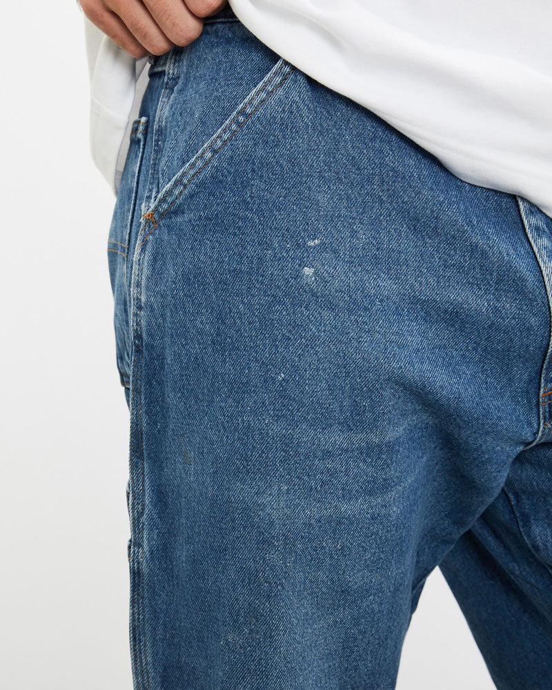 Vintage Rustler Denim Carpenter Pants <br>36" , The Real Deal , newtown, sydney, australia, thrift store, opshop, preloved, secondhand, sustainable, retro, antique, 70s, 80s, 90s, 2000s, 00s, fashion, clothing, streetwear, trendy, garment, style, boutique, store, shop, archive, sale, cheap, best, top