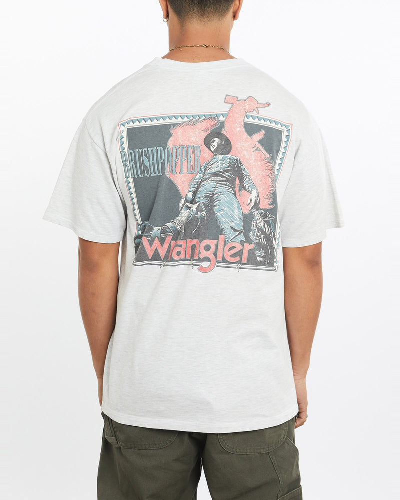 Vintage, 90s, Wrangler, Tee, The Real Deal, size large, colour Grey, newtown, sydney, australia, thrift store, opshop, preloved, secondhand, sustainable, retro, antique, 70s, 80s, 90s, 2000s, 00s, fashion, clothing, streetwear, trendy, garment, style, boutique, store, shop, archive, sale, cheap, best, top, T-Shirts