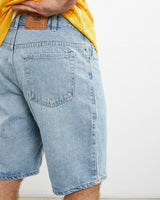 Vintage, Route, 66, Denim, Shorts, The Real Deal, size 33", colour Blue, newtown, sydney, australia, thrift store, opshop, preloved, secondhand, sustainable, retro, antique, 70s, 80s, 90s, 2000s, 00s, fashion, clothing, streetwear, trendy, garment, style, boutique, store, shop, archive, sale, cheap, best, top, Shorts