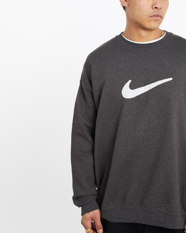 Vintage, 90s, Nike, Sweatshirt, The Real Deal, size extra large, colour Grey, newtown, sydney, australia, thrift store, opshop, preloved, secondhand, sustainable, retro, antique, 70s, 80s, 90s, 2000s, 00s, fashion, clothing, streetwear, trendy, garment, style, boutique, store, shop, archive, sale, cheap, best, top, Sweats and hoodies