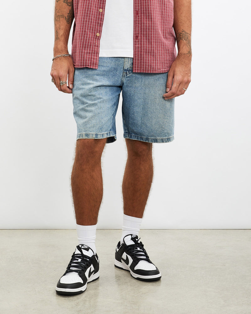 Vintage, Wrangler, Denim, Carpenter, Shorts, The Real Deal, size 35", colour Blue, newtown, sydney, australia, thrift store, opshop, preloved, secondhand, sustainable, retro, antique, 70s, 80s, 90s, 2000s, 00s, fashion, clothing, streetwear, trendy, garment, style, boutique, store, shop, archive, sale, cheap, best, top, Shorts