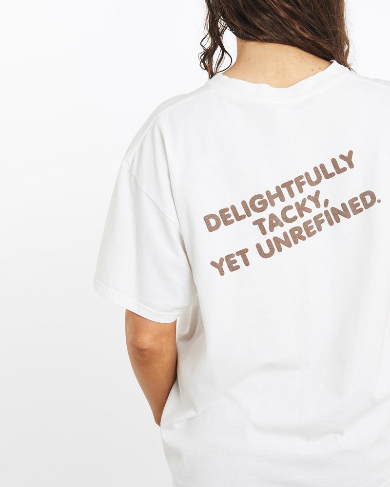 Vintage, 90s, Hooters, Tee, The Real Deal, size medium, colour White, newtown, sydney, australia, thrift store, opshop, preloved, secondhand, sustainable, retro, antique, 70s, 80s, 90s, 2000s, 00s, fashion, clothing, streetwear, trendy, garment, style, boutique, store, shop, archive, sale, cheap, best, top, T-Shirts