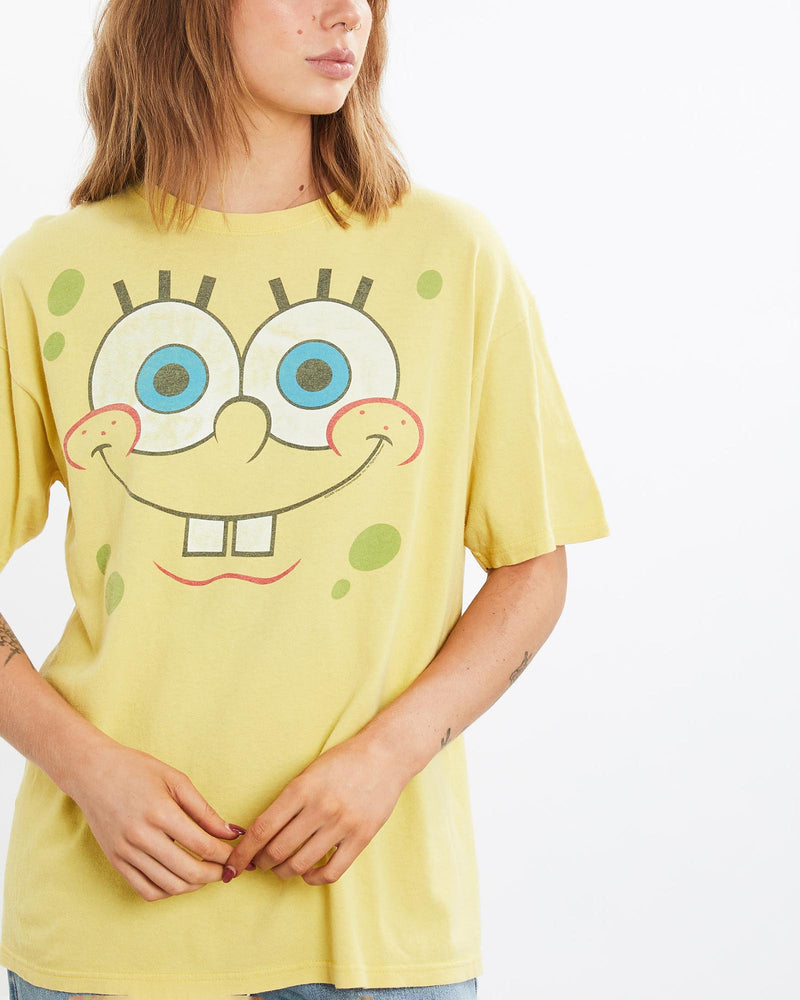 Vintage, SpongeBob, SquarePants, Cartoon, Tee, The Real Deal, size medium, colour Yellow, newtown, sydney, australia, thrift store, opshop, preloved, secondhand, sustainable, retro, antique, 70s, 80s, 90s, 2000s, 00s, fashion, clothing, streetwear, trendy, garment, style, boutique, store, shop, archive, sale, cheap, best, top, T-Shirts