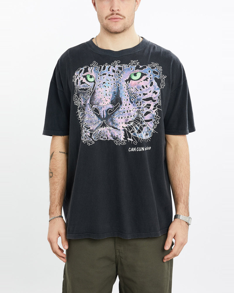 Vintage, 90s, Cancun, Mexico, Jaguar, Wildlife, Tee, The Real Deal, size extra large, colour Black, newtown, sydney, australia, thrift store, opshop, preloved, secondhand, sustainable, retro, antique, 70s, 80s, 90s, 2000s, 00s, fashion, clothing, streetwear, trendy, garment, style, boutique, store, shop, archive, sale, cheap, best, top, T-Shirts