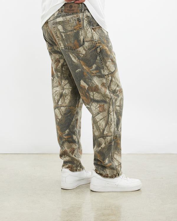 Vintage Wrangler 'Double Knee' Realtree Camo Pants <br>38" , The Real Deal , newtown, sydney, australia, thrift store, opshop, preloved, secondhand, sustainable, retro, antique, 70s, 80s, 90s, 2000s, 00s, fashion, clothing, streetwear, trendy, garment, style, boutique, store, shop, archive, sale, cheap, best, top