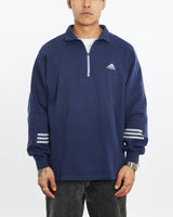 Vintage 90s Adidas Quarter Zip Sweatshirt <br>XL , The Real Deal , newtown, sydney, australia, thrift store, opshop, preloved, secondhand, sustainable, retro, antique, 70s, 80s, 90s, 2000s, 00s, fashion, clothing, streetwear, trendy, garment, style, boutique, store, shop, archive, sale, cheap, best, top