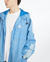 Vintage, 90s, Adidas, Windbreaker, Jacket, The Real Deal, size extra large, colour Blue, newtown, sydney, australia, thrift store, opshop, preloved, secondhand, sustainable, retro, antique, 70s, 80s, 90s, 2000s, 00s, fashion, clothing, streetwear, trendy, garment, style, boutique, store, shop, archive, sale, cheap, best, top, Jackets