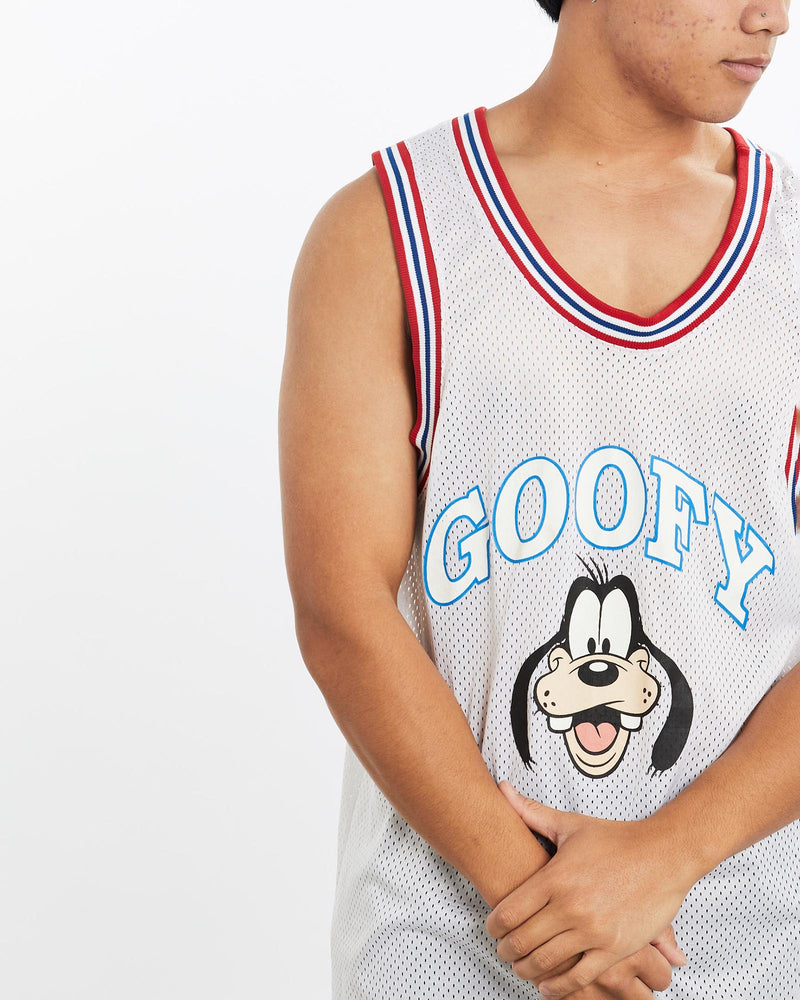 Vintage, 90s, Disney, Goofy, Jersey, The Real Deal, size large, colour White, newtown, sydney, australia, thrift store, opshop, preloved, secondhand, sustainable, retro, antique, 70s, 80s, 90s, 2000s, 00s, fashion, clothing, streetwear, trendy, garment, style, boutique, store, shop, archive, sale, cheap, best, top, T-Shirts