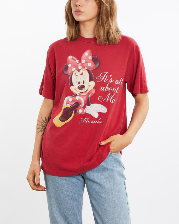 Vintage, Disney, Minnie, Mouse, Tee, The Real Deal, size medium, colour Burgundy, newtown, sydney, australia, thrift store, opshop, preloved, secondhand, sustainable, retro, antique, 70s, 80s, 90s, 2000s, 00s, fashion, clothing, streetwear, trendy, garment, style, boutique, store, shop, archive, sale, cheap, best, top, T-Shirts