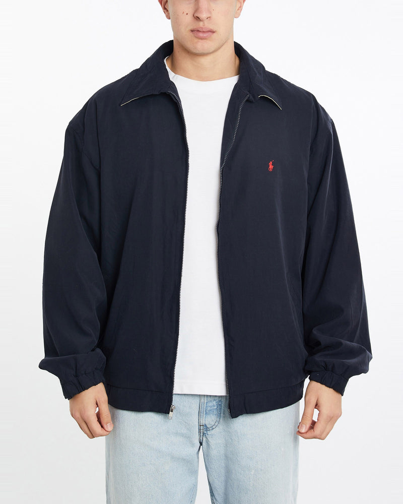 Vintage, 90s, Polo, Ralph, Lauren, Harrington, Jacket, The Real Deal, size double extra large, colour Navy, newtown, sydney, australia, thrift store, opshop, preloved, secondhand, sustainable, retro, antique, 70s, 80s, 90s, 2000s, 00s, fashion, clothing, streetwear, trendy, garment, style, boutique, store, shop, archive, sale, cheap, best, top, Jackets