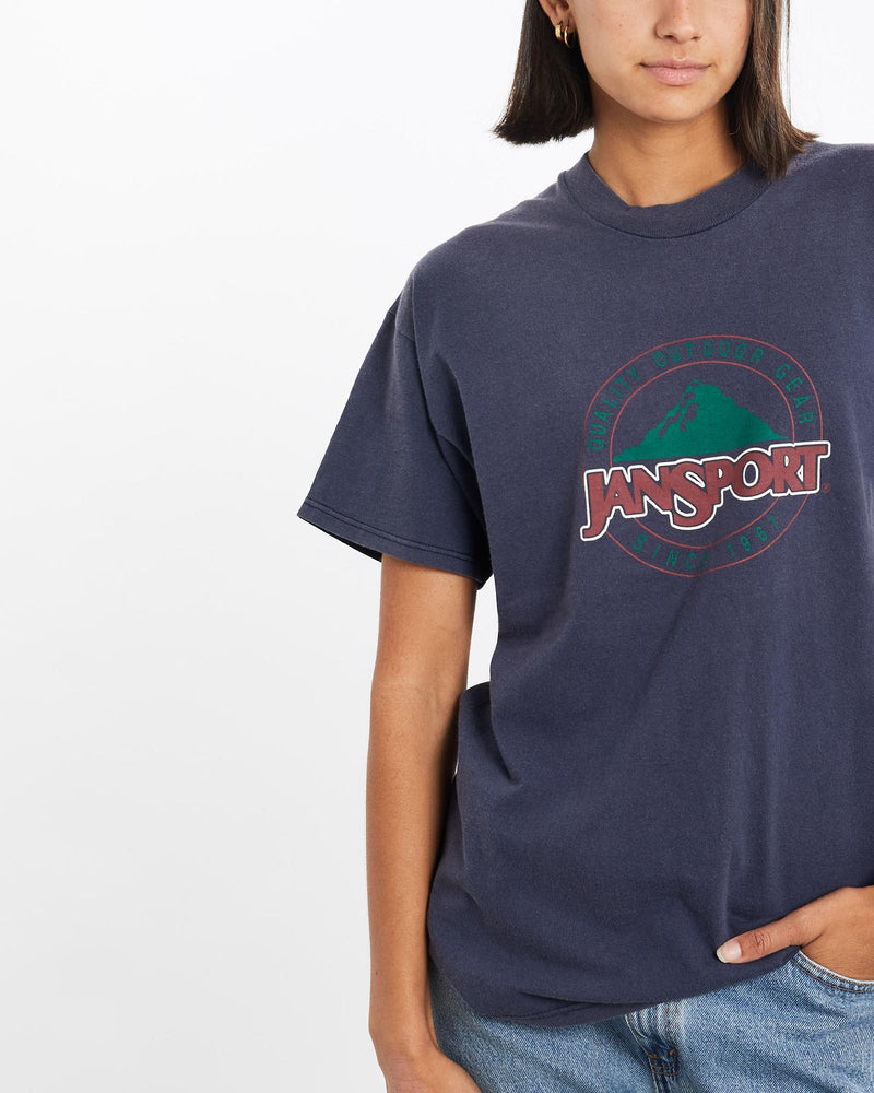 Vintage, 90s, JanSport, Tee, The Real Deal, size small, colour Navy, newtown, sydney, australia, thrift store, opshop, preloved, secondhand, sustainable, retro, antique, 70s, 80s, 90s, 2000s, 00s, fashion, clothing, streetwear, trendy, garment, style, boutique, store, shop, archive, sale, cheap, best, top, T-Shirts