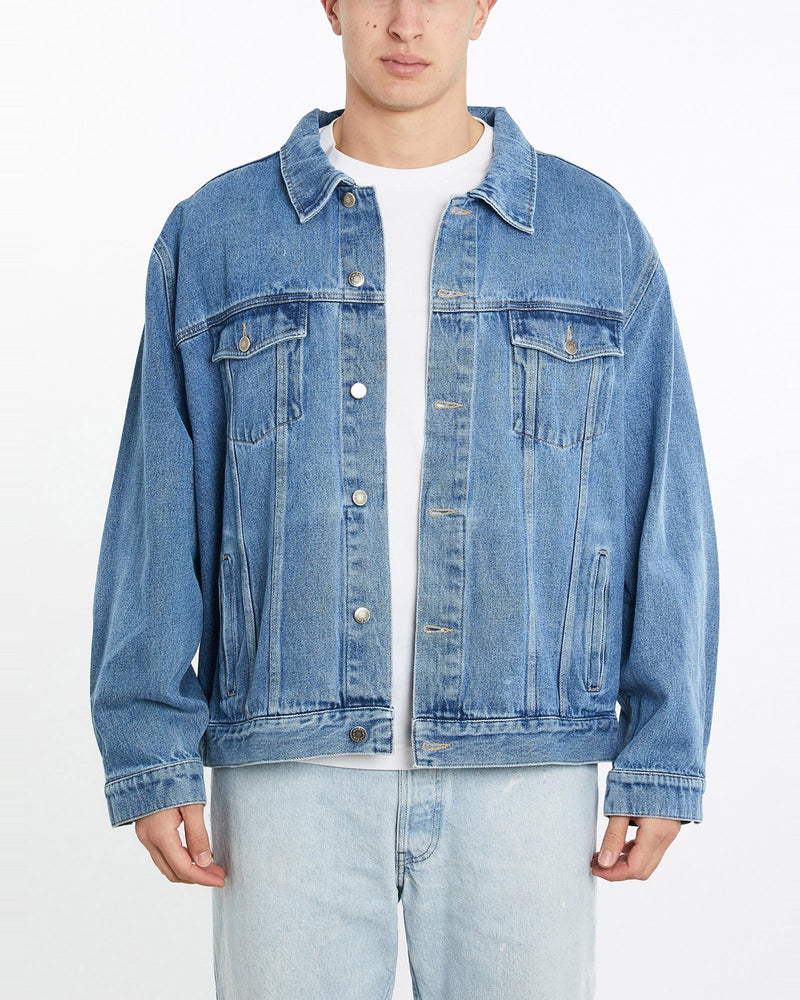 Vintage, Wrangler, Denim, Jacket, The Real Deal, size double extra large, colour Blue, newtown, sydney, australia, thrift store, opshop, preloved, secondhand, sustainable, retro, antique, 70s, 80s, 90s, 2000s, 00s, fashion, clothing, streetwear, trendy, garment, style, boutique, store, shop, archive, sale, cheap, best, top, Jackets
