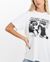Vintage, Sonic, Youth, Music, Tee, The Real Deal, size extra small, colour White, newtown, sydney, australia, thrift store, opshop, preloved, secondhand, sustainable, retro, antique, 70s, 80s, 90s, 2000s, 00s, fashion, clothing, streetwear, trendy, garment, style, boutique, store, shop, archive, sale, cheap, best, top, T-Shirts