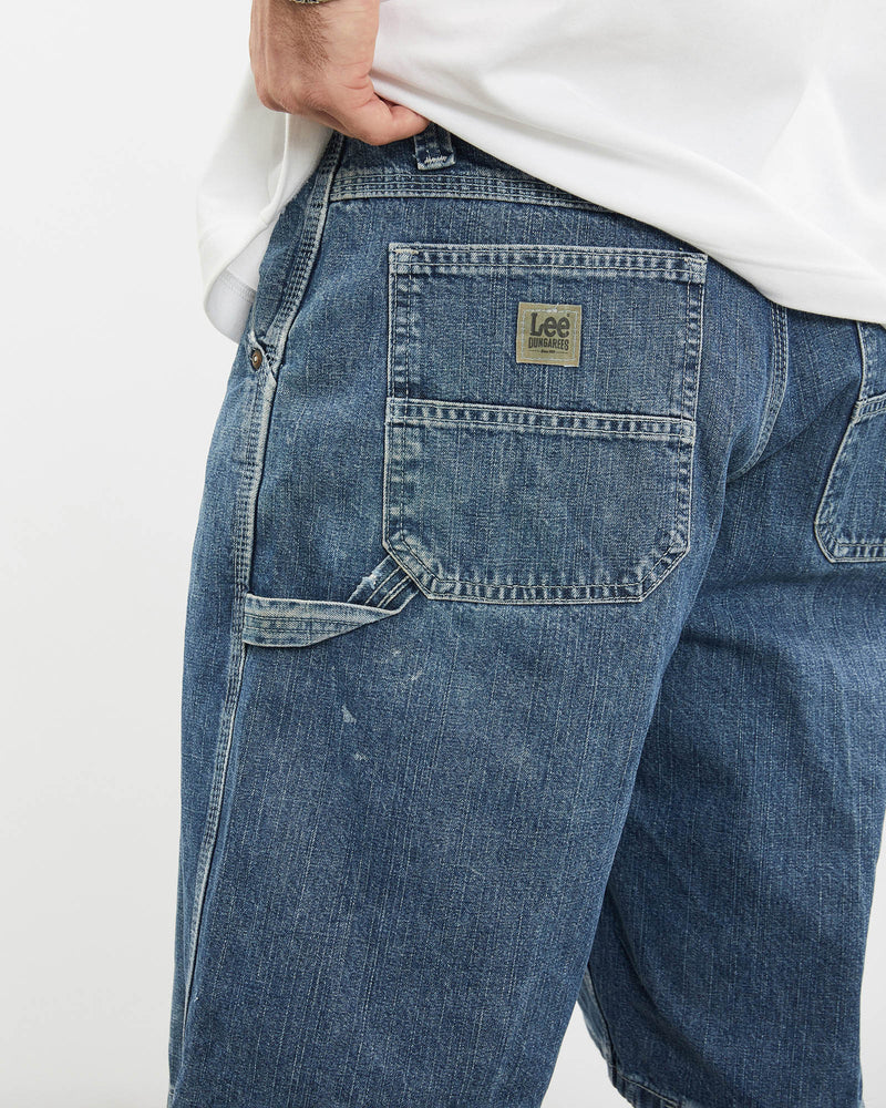 Vintage Lee Denim Carpenter Shorts <br>32" , The Real Deal , newtown, sydney, australia, thrift store, opshop, preloved, secondhand, sustainable, retro, antique, 70s, 80s, 90s, 2000s, 00s, fashion, clothing, streetwear, trendy, garment, style, boutique, store, shop, archive, sale, cheap, best, top