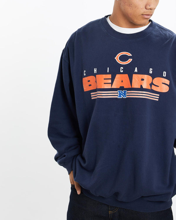 Vintage, NFL, Chicago, Bears, Sweatshirt, The Real Deal, size extra large, colour Blue, newtown, sydney, australia, thrift store, opshop, preloved, secondhand, sustainable, retro, antique, 70s, 80s, 90s, 2000s, 00s, fashion, clothing, streetwear, trendy, garment, style, boutique, store, shop, archive, sale, cheap, best, top, Sweats and hoodies