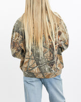 Vintage, Realtree, Camo, Sweatshirt, The Real Deal, size extra small, colour Green, newtown, sydney, australia, thrift store, opshop, preloved, secondhand, sustainable, retro, antique, 70s, 80s, 90s, 2000s, 00s, fashion, clothing, streetwear, trendy, garment, style, boutique, store, shop, archive, sale, cheap, best, top, Sweats and hoodies