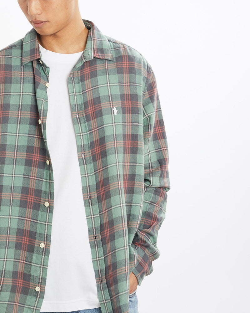 Vintage, 90s, Polo, Ralph, Lauren, Flannelette, Button, Up, Shirt, The Real Deal, size extra large, colour Multicolour, newtown, sydney, australia, thrift store, opshop, preloved, secondhand, sustainable, retro, antique, 70s, 80s, 90s, 2000s, 00s, fashion, clothing, streetwear, trendy, garment, style, boutique, store, shop, archive, sale, cheap, best, top, Shirts